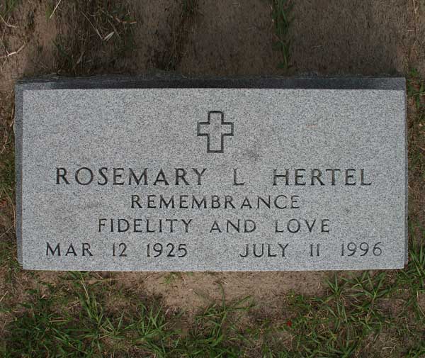 Rosemary L. Hertel Gravestone Photo