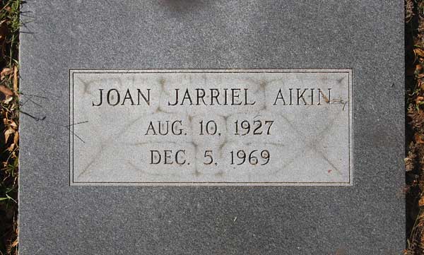 Joan Jarriel Aikin Gravestone Photo