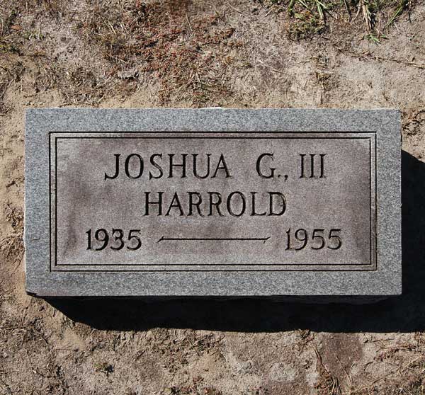 Joshua G. Harrold Gravestone Photo