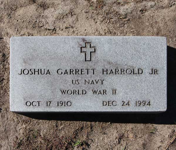 Joshua Garrett Harrold Gravestone Photo