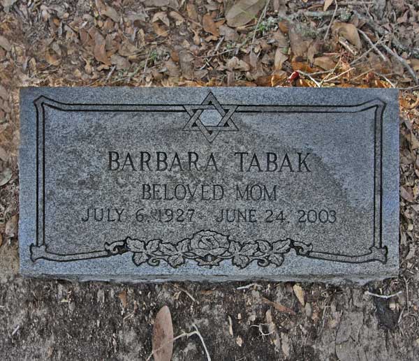 Barbara Tabak Gravestone Photo