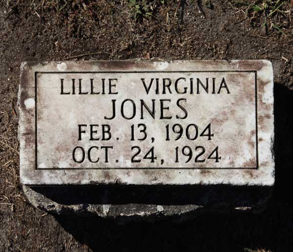 Lillie Virginia Jones Gravestone Photo