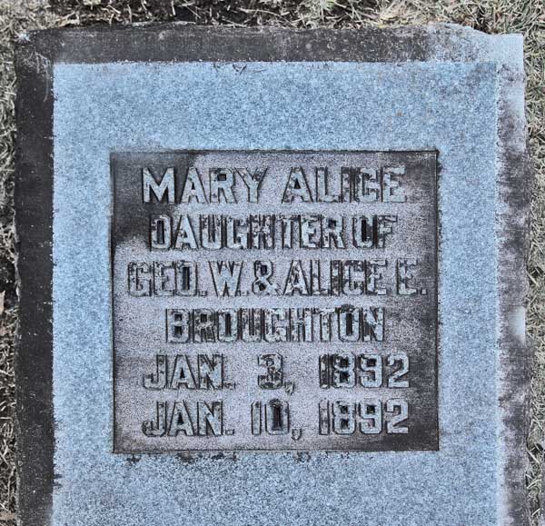 Mary Alice Broughton Gravestone Photo