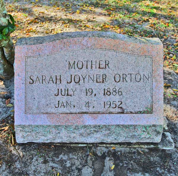 Sarah Joyner Orton Gravestone Photo