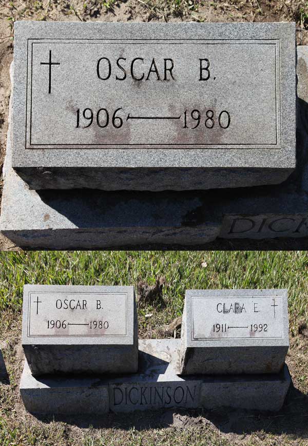 Oscar B. Dickinson Gravestone Photo