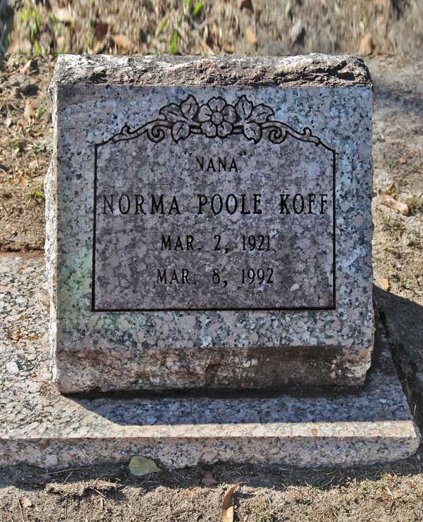 Norma Poole Koff Gravestone Photo