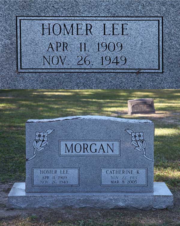 Homer Lee Morgon Gravestone Photo