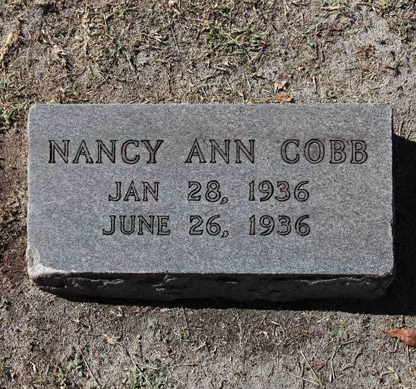 Nancy Ann Cobb Gravestone Photo