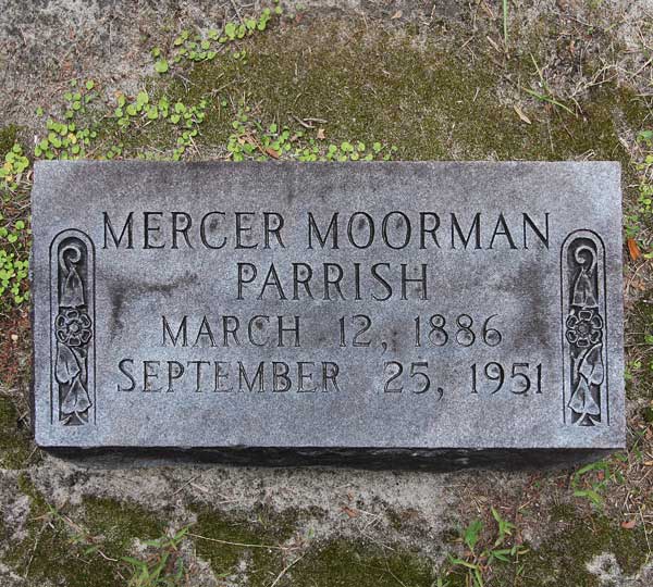 Mercer Moorman Parrish Gravestone Photo