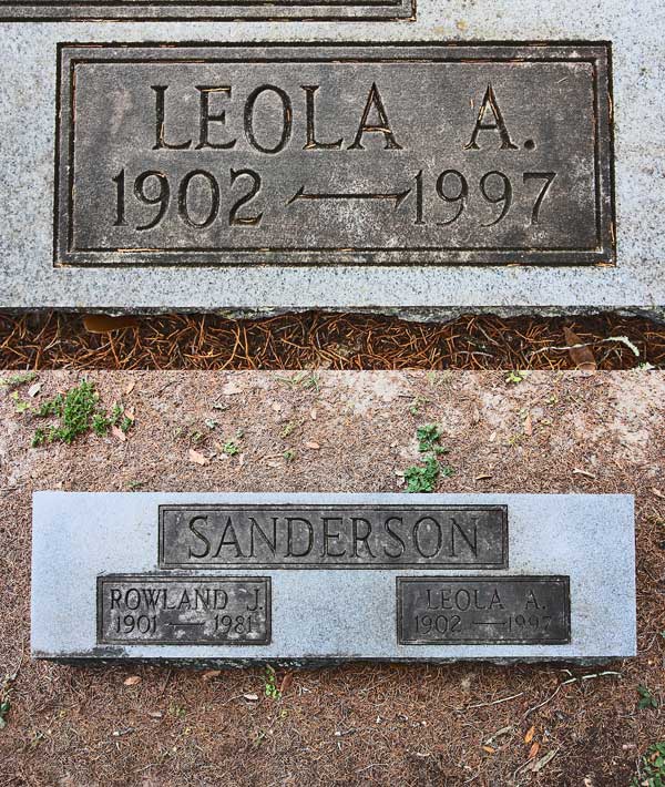 Leola A. Sanderson Gravestone Photo
