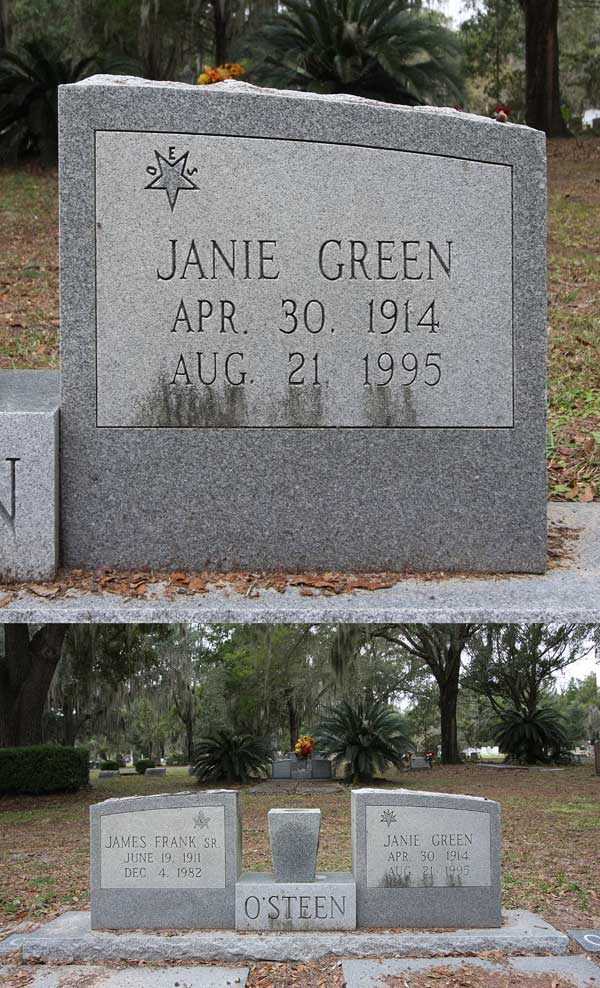 Janie Green O'Steen Gravestone Photo
