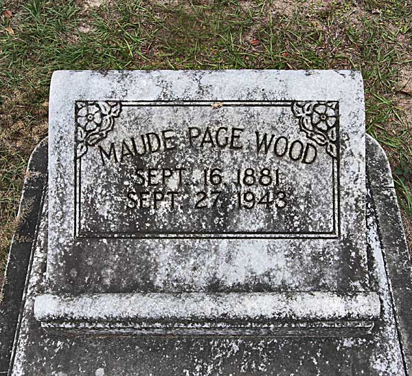 Maude Page Wood Gravestone Photo