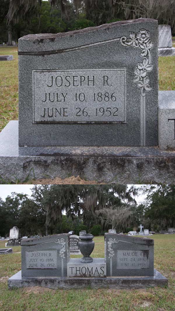 Joseph R. Thomas Gravestone Photo