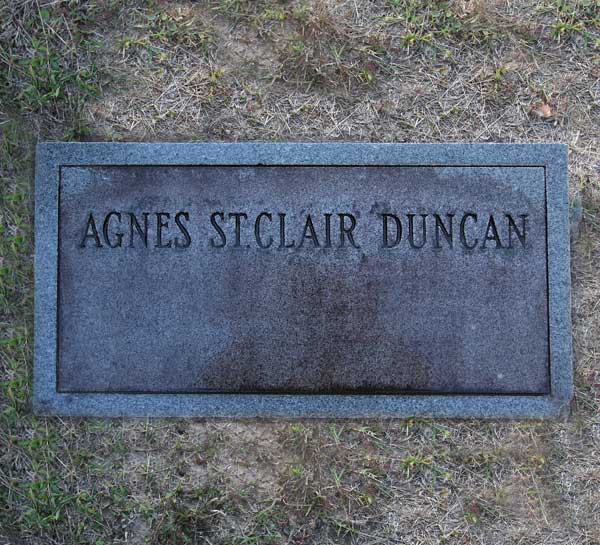 Agnes St. Clair Duncan Gravestone Photo