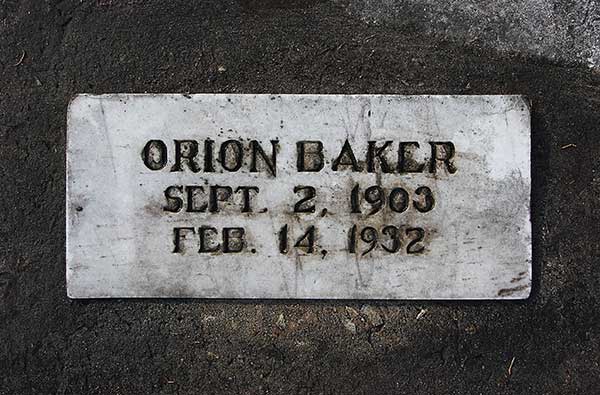 Orion Baker Gravestone Photo