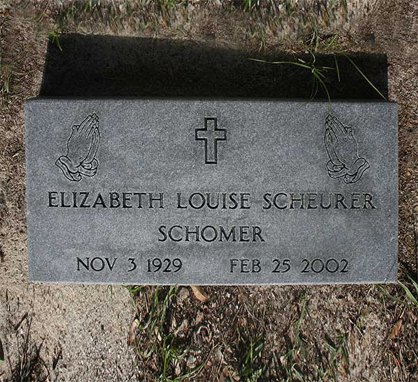 Elizabeth Louise Scheurer Schomer Gravestone Photo