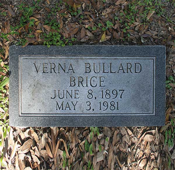 Verna Bullard Brice Gravestone Photo