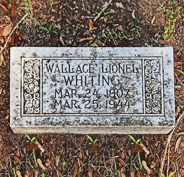 Wallace Lionel Whiting Gravestone Photo