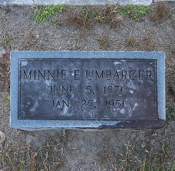 Minnie E. Umbarger Gravestone Photo