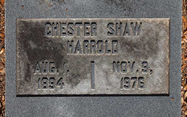 Chester Shaw Harrold Gravestone Photo