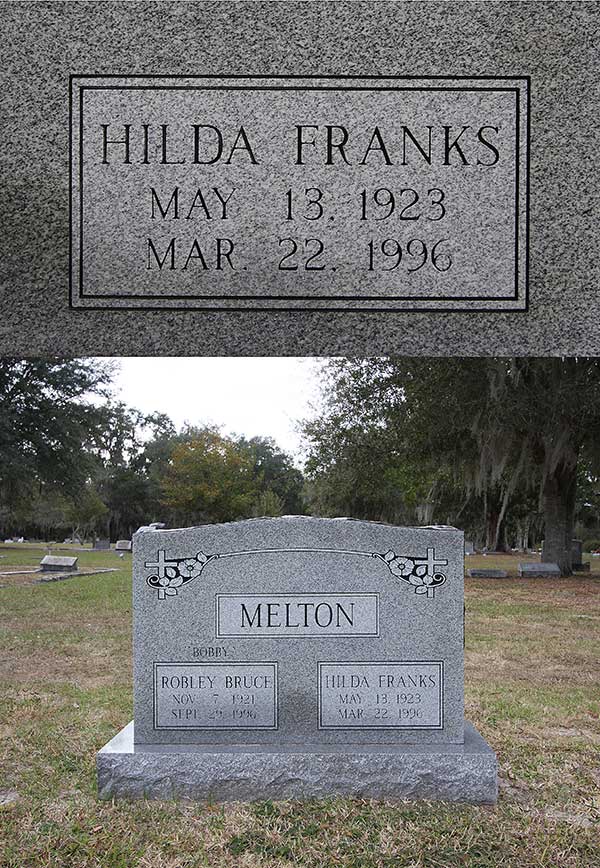 Hilda Franks Melton Gravestone Photo