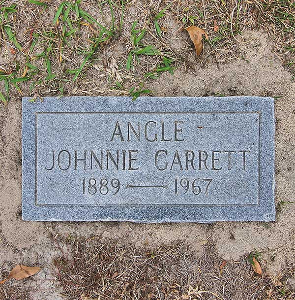 Johnnie Garrett Angle Gravestone Photo