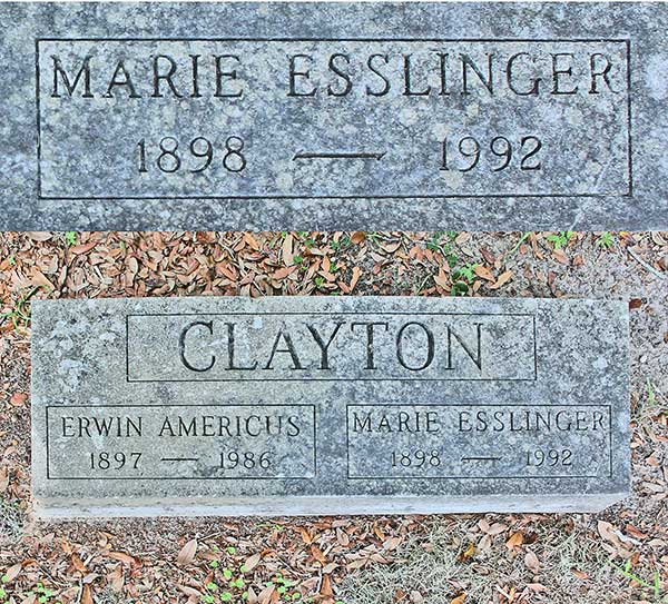 Marie Esslinger Clayton Gravestone Photo