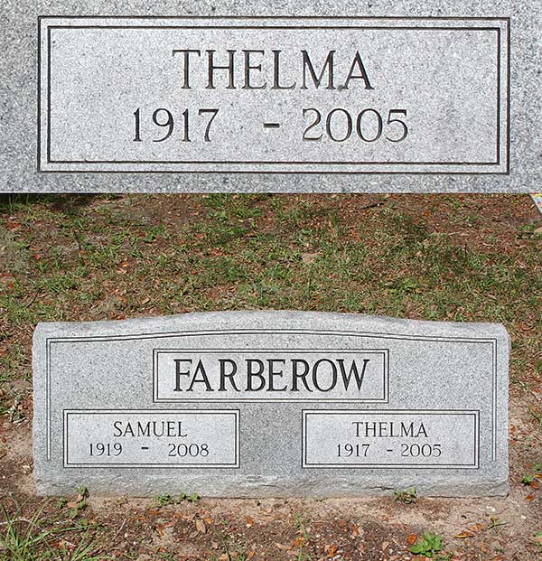 Thelma Farberow Gravestone Photo