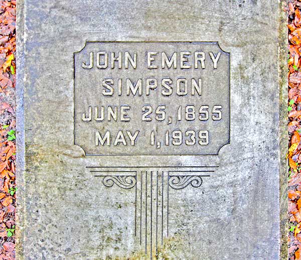 John Emery Simpson Gravestone Photo