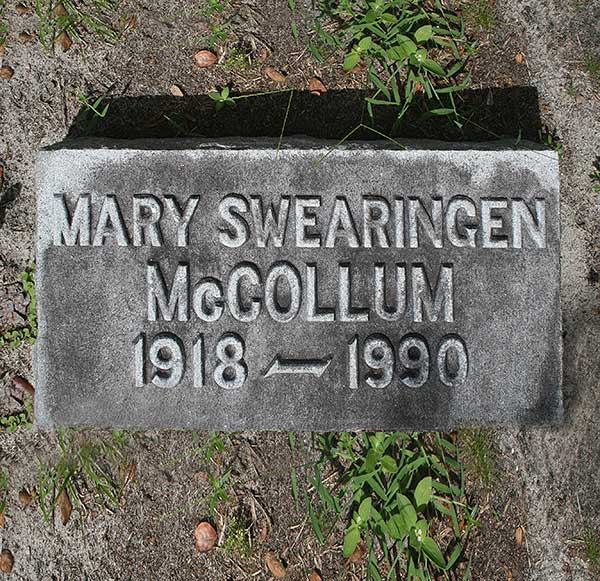 Mary Swearingen McCollum Gravestone Photo
