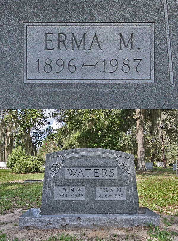 Erma M. Waters Gravestone Photo