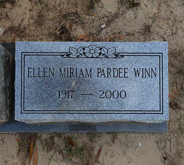 Ellen Miriam Pardee Winn Gravestone Photo