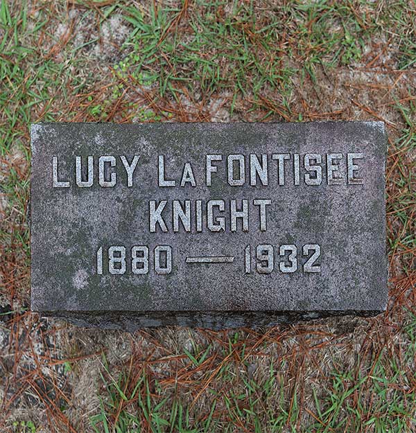 Lucy LaFontisee Knight Gravestone Photo