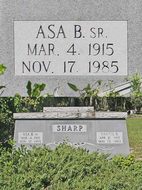 Asa B. Sharp Gravestone Photo