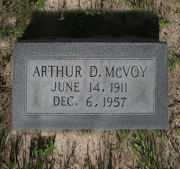 Arthur D. McVoy Gravestone Photo