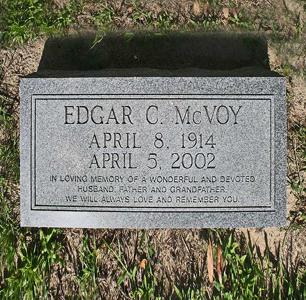 Edgar C. McVoy Gravestone Photo