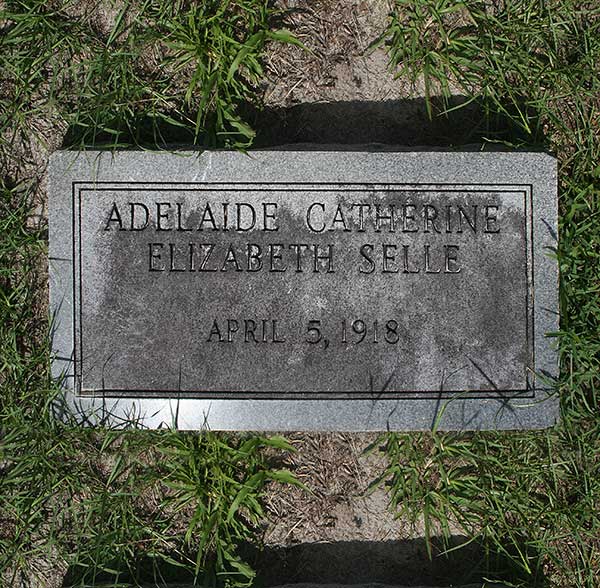 Adelaide Catherine Elizabeth Selle Gravestone Photo