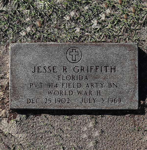 Jesse r. Griffith Gravestone Photo