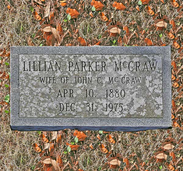 Lillian Parker McCraw Gravestone Photo