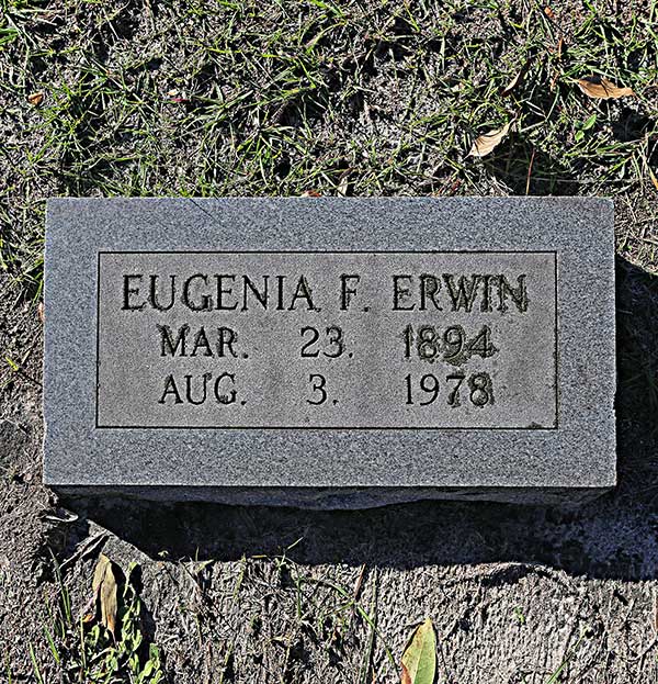 Eugenia F. Erwin Gravestone Photo