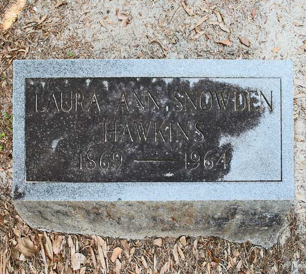 Laura Ann Snowden Hawkins Gravestone Photo