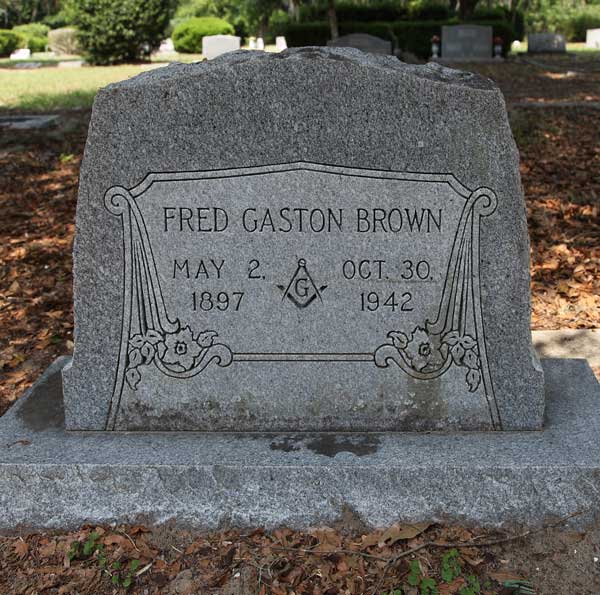 Fred Gaston Brown Gravestone Photo