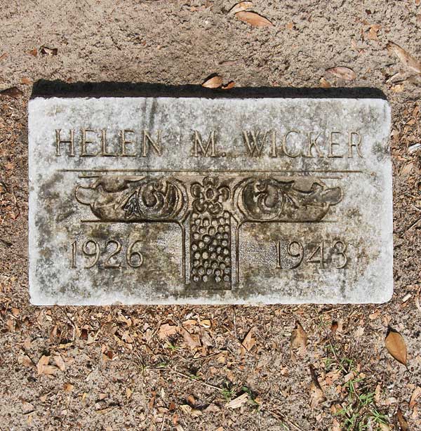 Helen M. Wicker Gravestone Photo