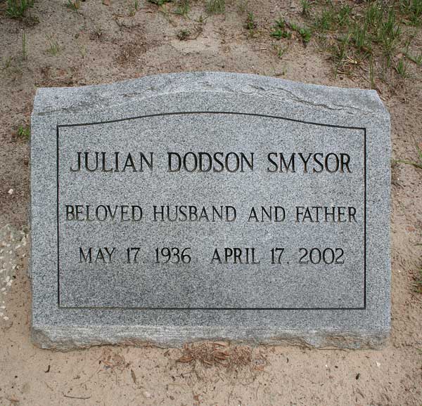 Julian Dodson Smysor Gravestone Photo