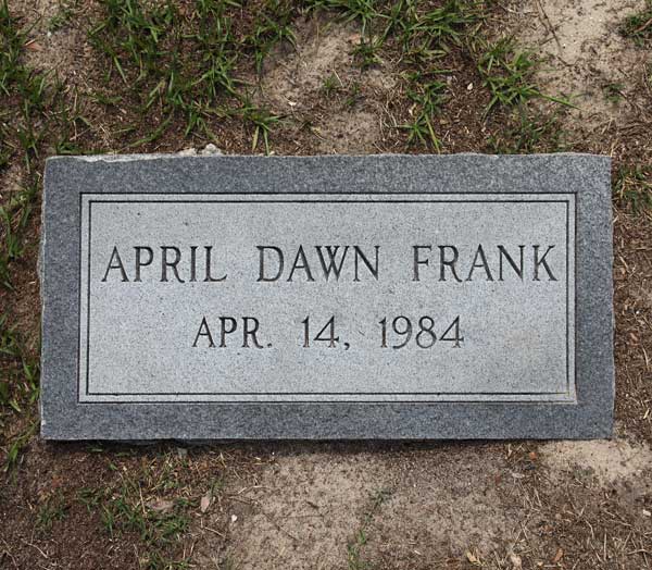 April Dawn Frank Gravestone Photo