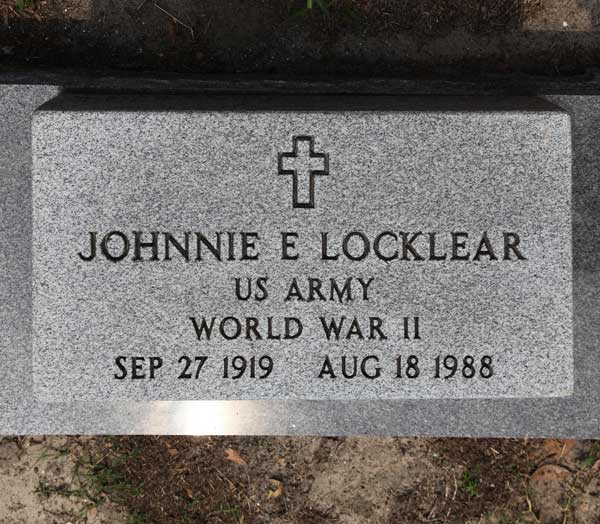 Johnnie E. Locklear Gravestone Photo