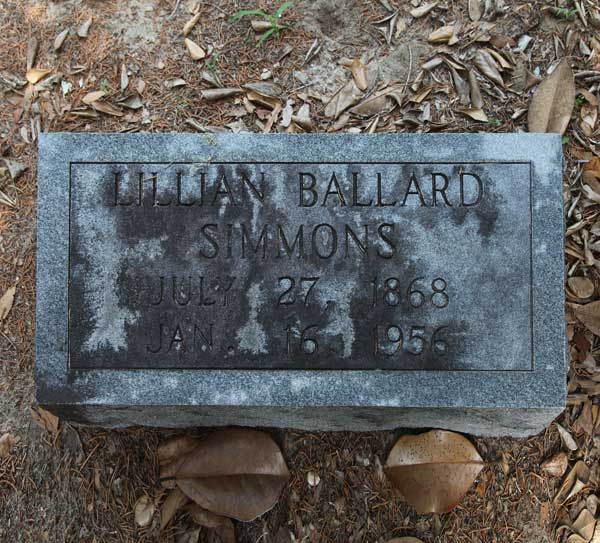 Lillian Ballard Simmons Gravestone Photo
