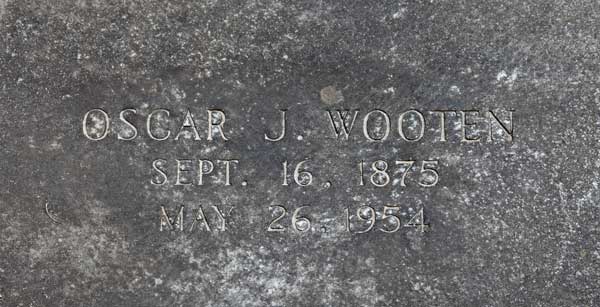 Oscar J. Wooten Gravestone Photo