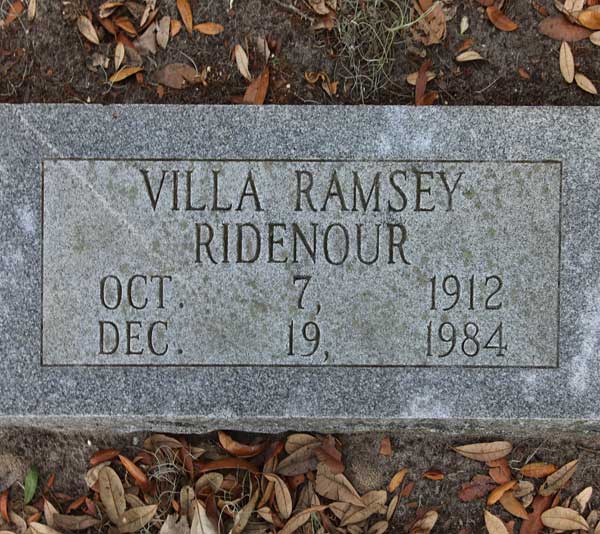 Villa Ramsey Ridenour Gravestone Photo