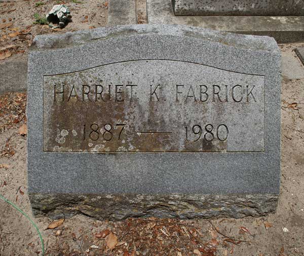 Harriet K. Fabrick Gravestone Photo